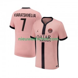 Paris Saint-Germain Heren Shirt met Bedrukking Khvicha Kvaratskhelia 7 Derde 2024-2025 Korte Mouw