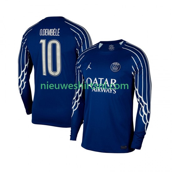 Paris Saint-Germain Heren Shirt met Bedrukking Ousmane Dembele 10 Vierde 2024-2025 Lange Mouw