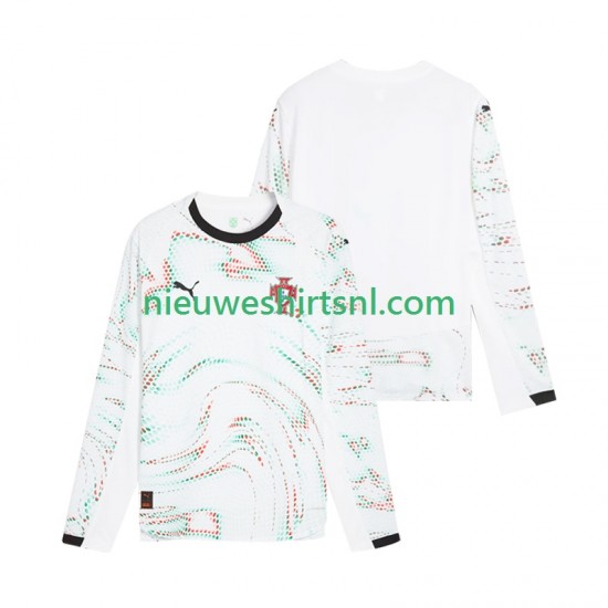 Portugal Heren Shirt met Bedrukking Uit 2025 Lange Mouw