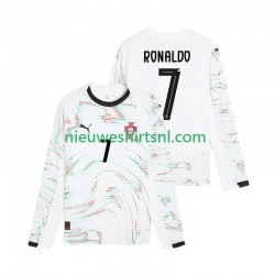 Portugal Heren Shirt met Bedrukking Cristiano Ronaldo 7 Uit 2025 Lange Mouw