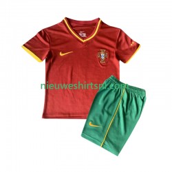 Portugal Kind Shirt met Bedrukking 2000 Retro Thuis Korte Mouw