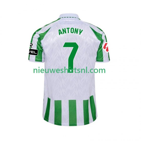 Real Betis Heren Shirt met Bedrukking ANTONY 7 Thuis 2024-2025 Korte Mouw