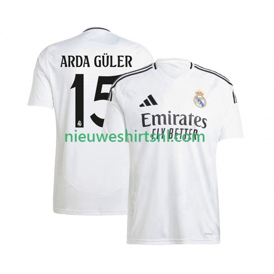 Real Madrid Heren Shirt met Bedrukking ARDA GuLER 15 Thuis 2024-2025 Korte Mouw