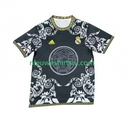Real Madrid Heren Shirt met Bedrukking Versace Black Edition Thuis 2024-2025 Korte Mouw