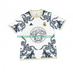 Real Madrid Heren Shirt met Bedrukking Versace White Edition Thuis 2024-2025 Korte Mouw