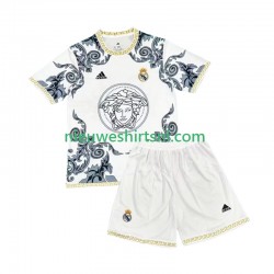 Real Madrid Kind Shirt met Bedrukking Versace White Edition Thuis 2024-2025 Korte Mouw