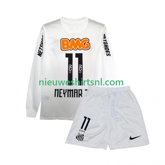 Santos FC Kind Shirt met Bedrukking Neymar JR 11 2012 Retro Thuis 2011 Lange Mouw