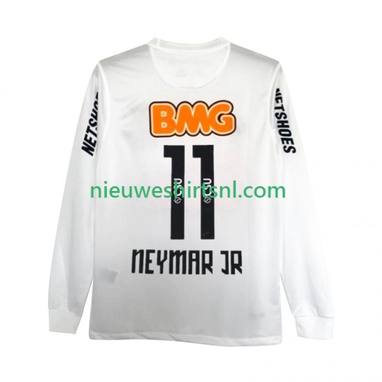 Santos FC Heren Shirt met Bedrukking Neymar JR 11 2012 Retro Thuis 2011 Lange Mouw