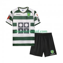 Sporting CP Kind Shirt met Bedrukking 2001 2003 Retro Thuis Korte Mouw
