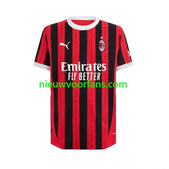 AC Milan Heren Shirt met Bedrukking Thuis 2024-2025 Korte Mouw