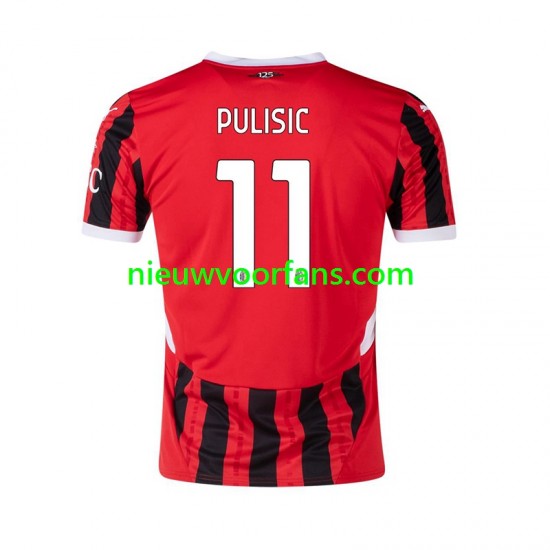AC Milan Heren Shirt met Bedrukking Pulisic 11 Thuis 2024-2025 Korte Mouw