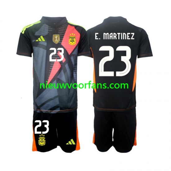 Argentinië Kind Shirt met Bedrukking Doelman Emiliano Martinez 23 Thuis 2024 Korte Mouw