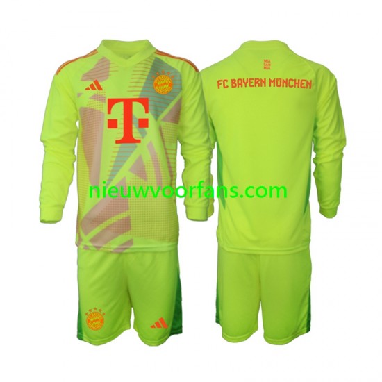 FC Bayern München Kind Shirt met Bedrukking Doelman Thuis 2024-2025 Lange Mouw