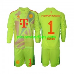 FC Bayern München Kind Shirt met Bedrukking Doelman Manuel Neuer 1 Thuis 2024-2025 Lange Mouw