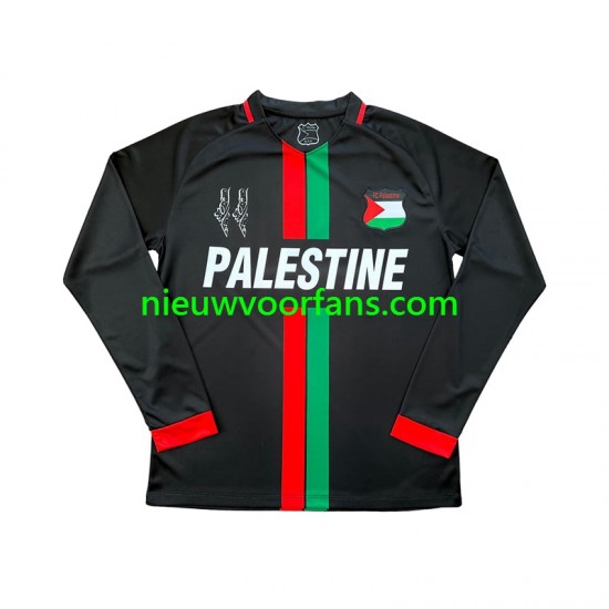 Club Deportivo Palestino Heren Shirt met Bedrukking Center Stripre Thuis 2024-2025 Lange Mouw