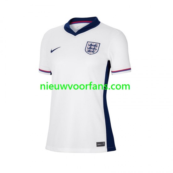 Engeland Dames Shirt met Bedrukking Thuis Euro 2024 Korte Mouw