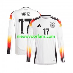 Duitsland Heren Shirt met Bedrukking Florian Wirtz 17 Thuis Euro 2024 Lange Mouw