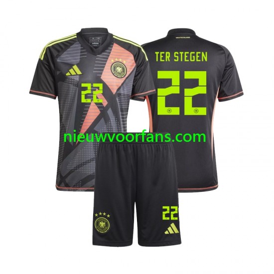 Duitsland Kind Shirt met Bedrukking Doelman Ter Stegen 22 Thuis Euro 2024 Korte Mouw