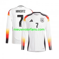 Duitsland Heren Shirt met Bedrukking Havertz 7 Thuis Euro 2024 Lange Mouw
