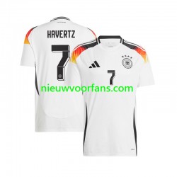 Duitsland Heren Shirt met Bedrukking Havertz 7 Thuis Euro 2024 Korte Mouw