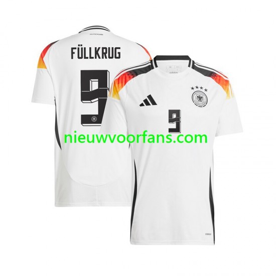 Duitsland Heren Shirt met Bedrukking Niclas Fullkrug 9 Thuis Euro 2024 Korte Mouw