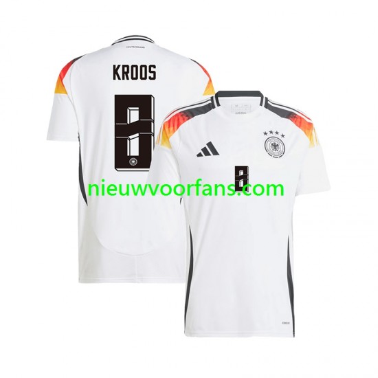 Duitsland Heren Shirt met Bedrukking Toni Kroos 8 Thuis Euro 2024 Korte Mouw