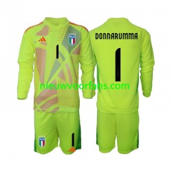 Italië Kind Shirt met Bedrukking Doelman Donnarumma 1 Thuis Euro 2024 Lange Mouw