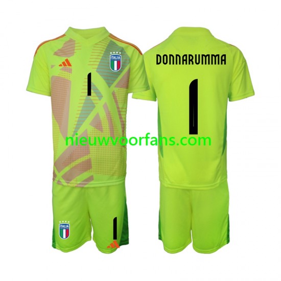 Italië Kind Shirt met Bedrukking Doelman Donnarumma 1 Thuis Euro 2024 Korte Mouw