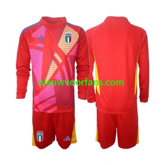 Italië Kind Shirt met Bedrukking Doelman Derde Euro 2024 Lange Mouw