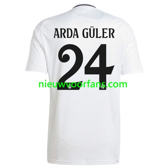 Real Madrid Heren Shirt met Bedrukking ARDA GULER 24 Thuis 2024-2025 Korte Mouw