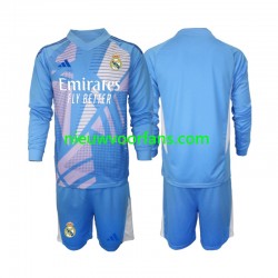 Real Madrid Kind Shirt met Bedrukking Doelman Thuis 2024-2025 Lange Mouw