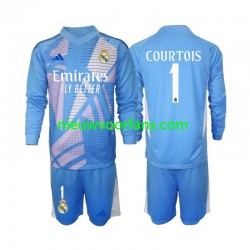 Real Madrid Kind Shirt met Bedrukking Doelman Thibaut Courtois 1 Thuis 2024-2025 Lange Mouw
