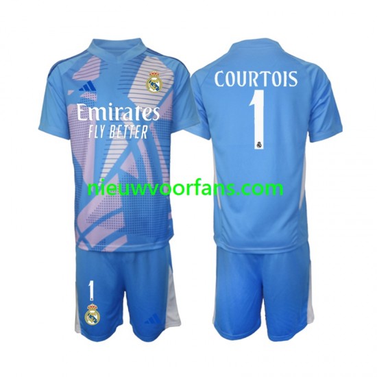 Real Madrid Kind Shirt met Bedrukking Doelman Thibaut Courtois 1 Thuis 2024-2025 Korte Mouw