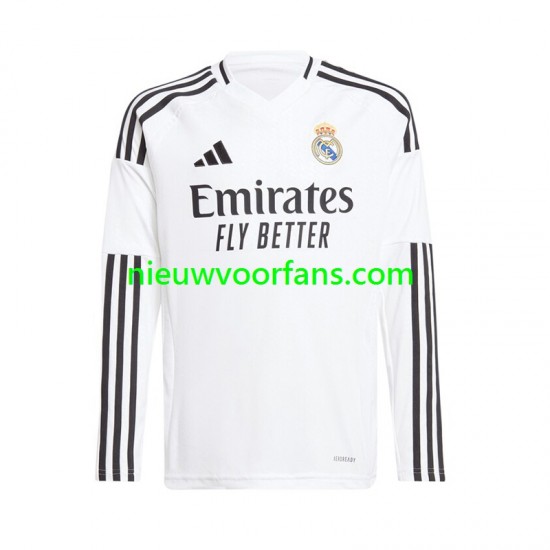 Real Madrid Heren Shirt met Bedrukking Thuis 2024-2025 Lange Mouw