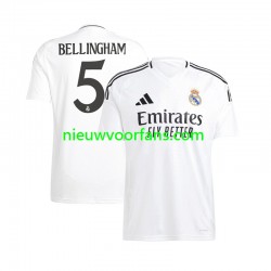 Real Madrid Heren Shirt met Bedrukking Jude Bellingham 5 Thuis 2024-2025 Korte Mouw