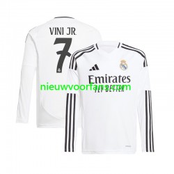 Real Madrid Heren Shirt met Bedrukking Vinicius Junior 7 Thuis 2024-2025 Lange Mouw