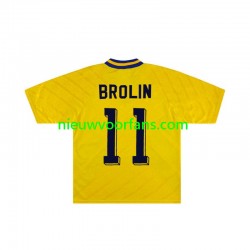Zweden Heren Shirt met Bedrukking Brolin 11 Retro Thuis 1994 Korte Mouw