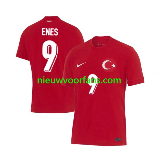 Turkije Heren Shirt met Bedrukking Enes Unal 9 Uit Euro 2024 Korte Mouw