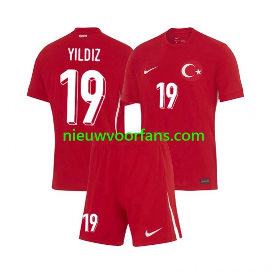 Turkije Kind Shirt met Bedrukking Kenan Yıldız 19 Uit Euro 2024 Korte Mouw