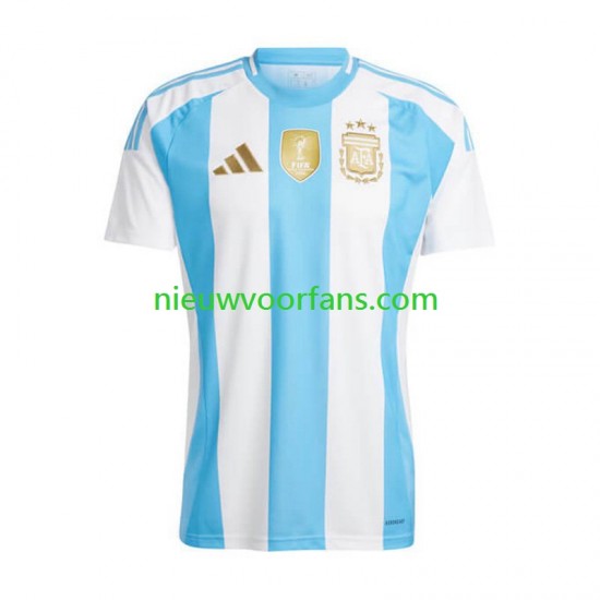 Argentinië Heren Shirt met Bedrukking Thuis Copa America 2024 Korte Mouw