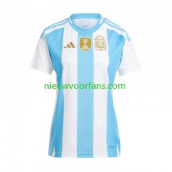 Argentinië Dames Shirt met Bedrukking Thuis Copa America 2024 Korte Mouw
