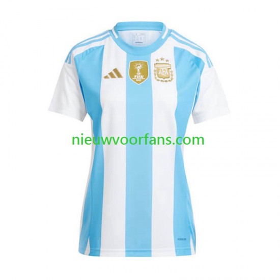 Argentinië Dames Shirt met Bedrukking Thuis Copa America 2024 Korte Mouw