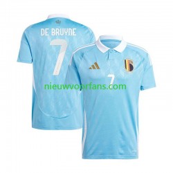 België Heren Shirt met Bedrukking De Bruyne 7 Uit Euro 2024 Korte Mouw