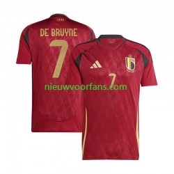 België Heren Shirt met Bedrukking De Bruyne 7 Thuis Euro 2024 Korte Mouw