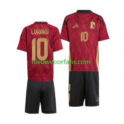 België Kind Shirt met Bedrukking Romelu Lukaku 10 Thuis Euro 2024 Korte Mouw