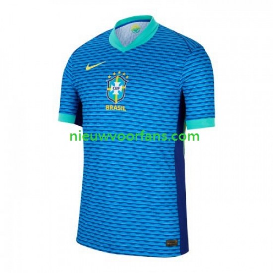 Brazilië Heren Shirt met Bedrukking Uit Copa America 2024 Korte Mouw