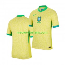 Brazilië Heren Shirt met Bedrukking Thuis Copa America 2024 Korte Mouw