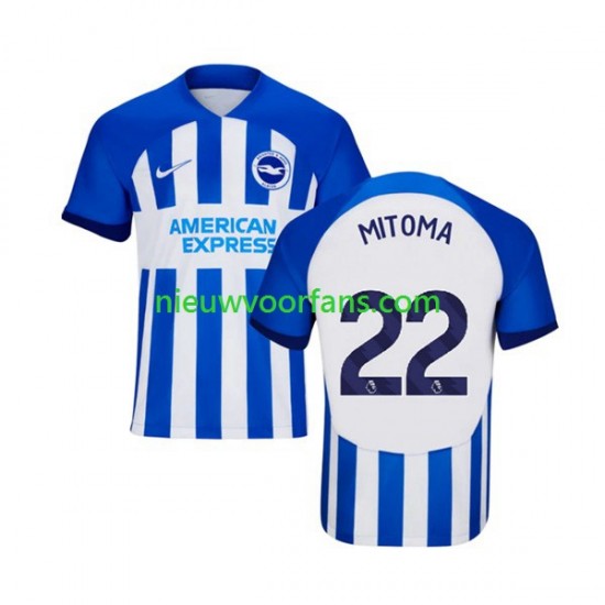 Brighton & Hove Albion Heren Shirt met Bedrukking Mitoma 22 Thuis 2023-2024 Korte Mouw