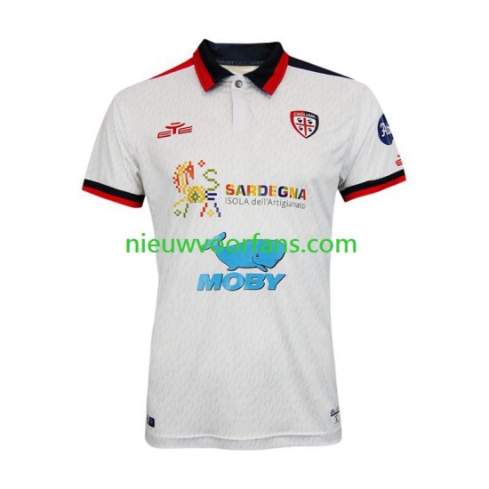 Cagliari Heren Shirt met Bedrukking Uit 2023-2024 Korte Mouw