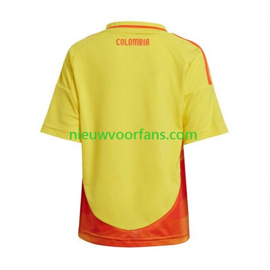 Colombia Heren Shirt met Bedrukking Thuis Copa America 2024 Korte Mouw